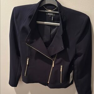 DKNY Women's Dark Navy Zip Blazer/Jacket Size 4